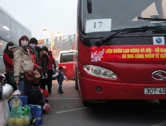 Công đoàn ngành Giao thông Vận tải Hà Nội hỗ trợ công nhân về quê đón Tết - Ảnh 1.