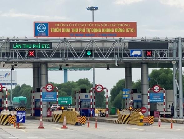Thu phí ETC đối với 100% phương tiện lưu thông trên cao tốc Hà Nội - Hải Phòng - Ảnh 1.