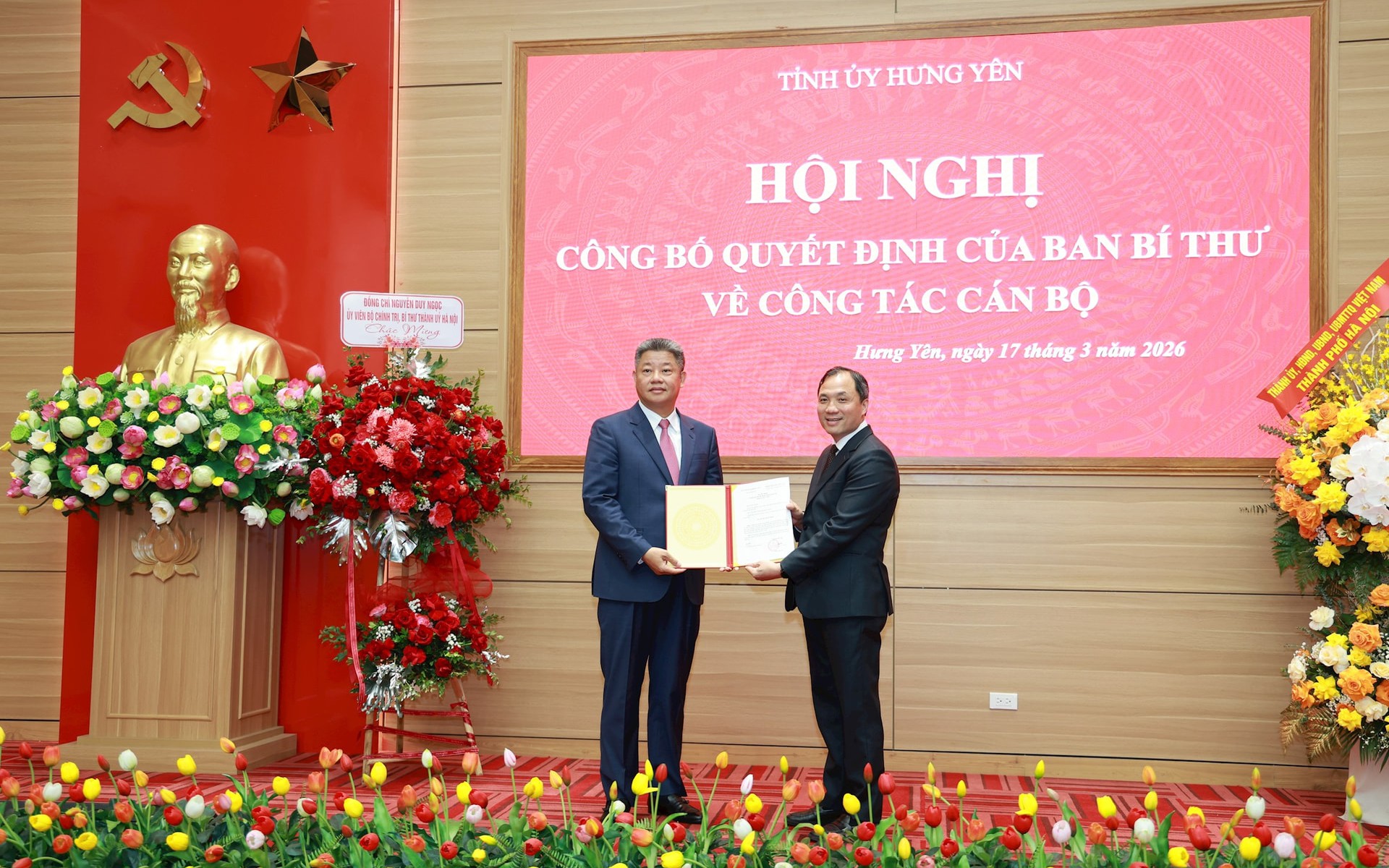 Đồng chí Nguyễn Mạnh Quyền được chỉ định giữ chức Phó Bí thư Tỉnh ủy Hưng Yên