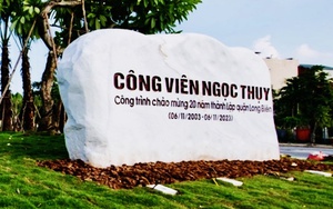 Quận Long Biên gắn biển công trình công viên Ngọc Thụy