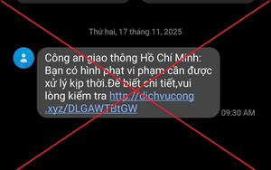 Cảnh báo tin nhắn lừa đảo thông báo 'phạt nguội' của Cảnh sát giao thông