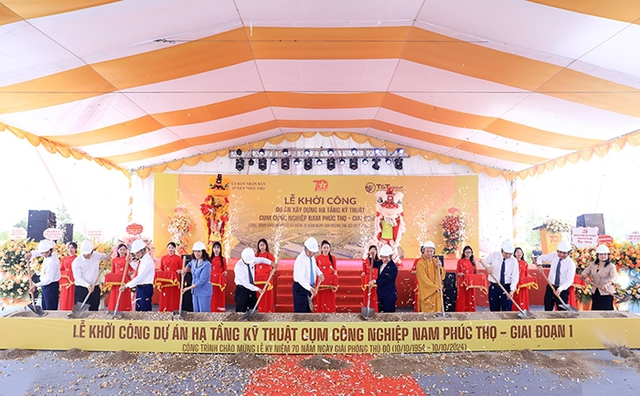 Groundbreaking ceremony for Nam Phuc Tho industrial cluster project- Ảnh 1.