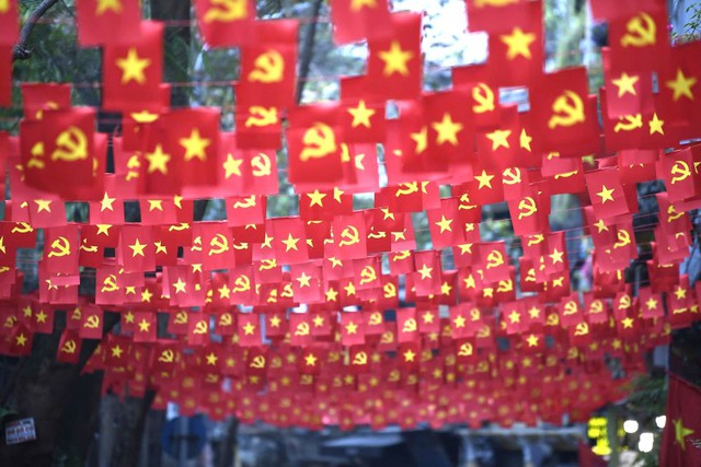 Ha Noi streets decorated on CPV's 95th anniversary- Ảnh 5.