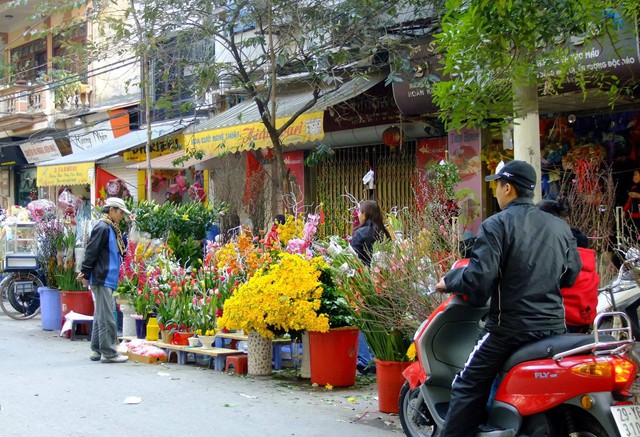 Phân luồng giao thông phục vụ chợ hoa Xuân tại quận Hoàn Kiếm - Ảnh 1.