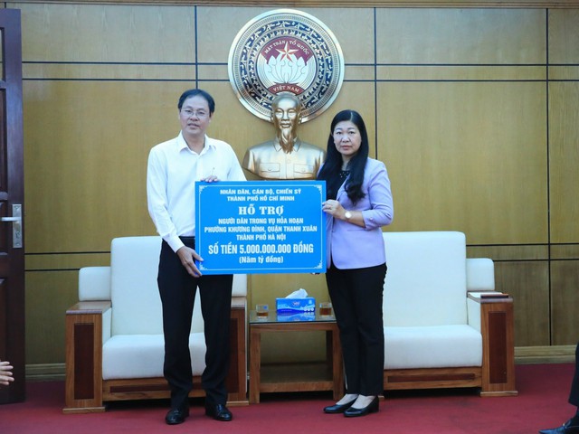 Hà Nội: Tiếp nhận ủng hộ của TPHCM hỗ trợ nạn nhân vụ cháy tại quận Thanh Xuân - Ảnh 1.