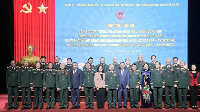 Lãnh đạo Hà Nội gặp mặt, tri ân cán bộ cấp tướng quân đội đã nghỉ hưu, nghỉ công tác- Ảnh 2.