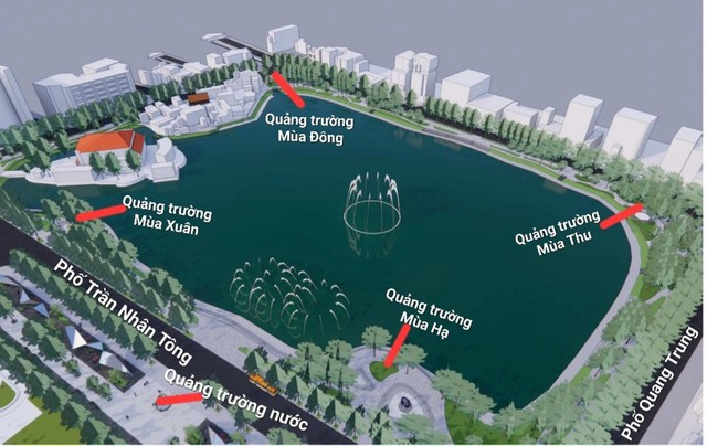 Đề xuất xây dựng 5 quảng trường mới quanh Hồ Thiền Quang- Ảnh 1.