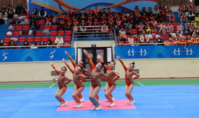 Học sinh sôi nổi tranh tài Aerobic tại Hội khỏe Phù Đổng- Ảnh 2.