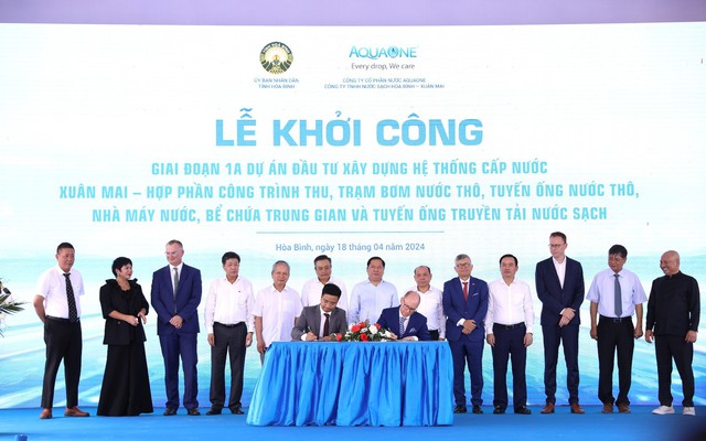 Khởi công dự án cấp nước cho khu vực phía Nam thành phố Hà Nội và tỉnh Hòa Bình- Ảnh 2.
