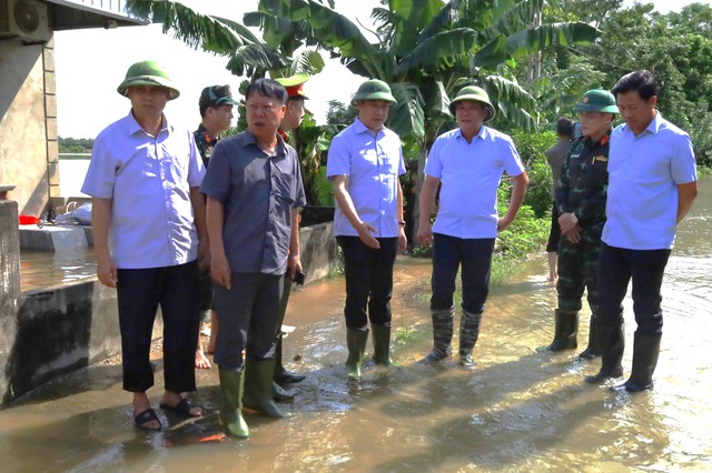 Kiểm tra công tác phòng chống, khắc phục hậu quả úng ngập tại huyện Chương Mỹ- Ảnh 1.