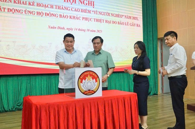 Phường Xuân Đỉnh phát động Tháng cao điểm 'Vì người nghèo', hướng về đồng bào vùng lũ- Ảnh 1.