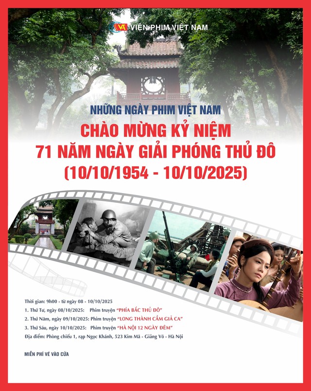 'Những ngày phim Việt Nam' chào mừng Ngày Giải phóng Thủ đô- Ảnh 1. 'Những ngày phim Việt Nam' chào mừng Ngày Giải phóng Thủ đô- Ảnh 1.