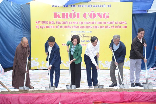 Kiều Phú khởi công xây dựng, sửa chữa 63 căn nhà cho người có công và hộ cận nghèo- Ảnh 1. Kiều Phú khởi công xây dựng, sửa chữa 63 căn nhà cho người có công và hộ cận nghèo- Ảnh 1.