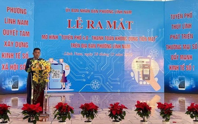 Phường Lĩnh Nam ra mắt “Tuyến phố 4.0 - Thanh toán không dùng tiền mặt”- Ảnh 1.