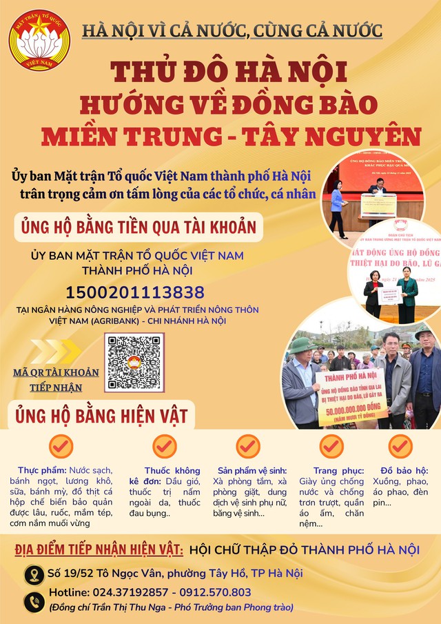 Ủy ban MTTQ Việt Nam TP. Hà Nội kêu gọi ủng hộ đồng bào bị thiệt hại do mưa lũ- Ảnh 2.