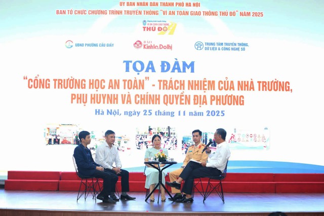 Hà Nội lan tỏa mô hình cổng trường học an toàn giao thông- Ảnh 1.