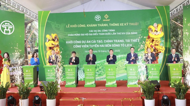 Khởi công Dự án Cải tạo, chỉnh trang, tái thiết công viên tuyến hai bên sông Tô Lịch- Ảnh 1.