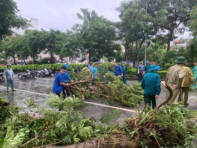 Thanh niên tình nguyện xung kích, ứng phó khẩn cấp với bão số 3- Ảnh 1. Thanh niên tình nguyện xung kích, ứng phó khẩn cấp với bão số 3- Ảnh 1.