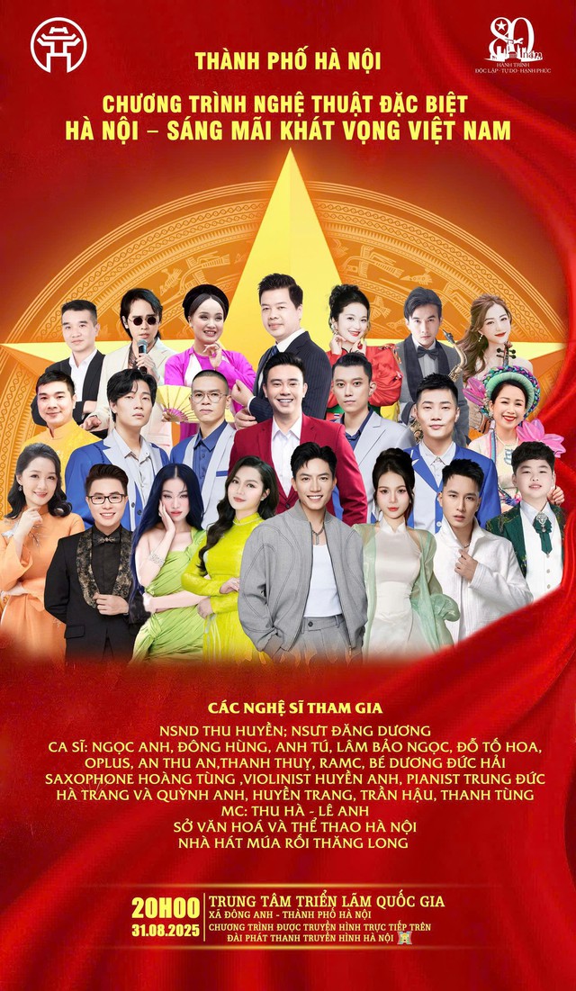 Chương trình nghệ thuật đặc biệt 'Hà Nội - Sáng mãi khát vọng Việt Nam'- Ảnh 1. Chương trình nghệ thuật đặc biệt 'Hà Nội - Sáng mãi khát vọng Việt Nam'- Ảnh 1.