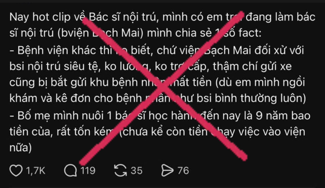 Xử lý cá nhân đăng thông tin sai về sự thật về Bệnh viện Bạch Mai - Ảnh 1. Xử lý cá nhân đăng thông tin sai về sự thật về Bệnh viện Bạch Mai - Ảnh 1.