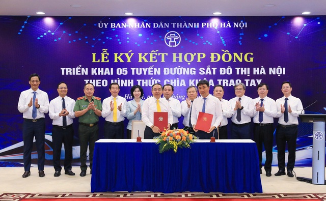 Hà Nội ký kết hợp đồng triển khai 5 tuyến đường sắt đô thị theo hình thức chìa khóa trao tay- Ảnh 1.