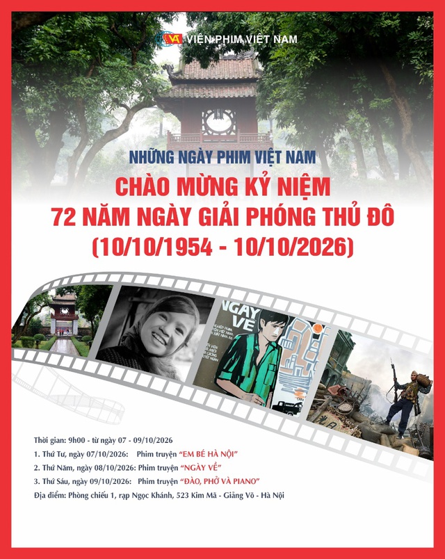 Chiếu phim miễn phí kỷ niệm 72 năm Ngày Giải phóng Thủ đô- Ảnh 1.