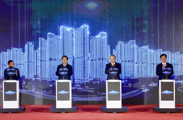 Tổng Bí thư Tô Lâm dự lễ khởi công dự án Khu đô thị đa mục tiêu Bắc Thăng Long Urban City- Ảnh 1.