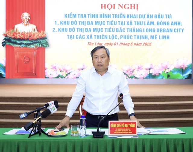 Chủ tịch UBND TP. Hà Nội Vũ Đại Thắng đề nghị đẩy nhanh tiến độ 2 dự án Khu đô thị đa mục tiêu- Ảnh 1.