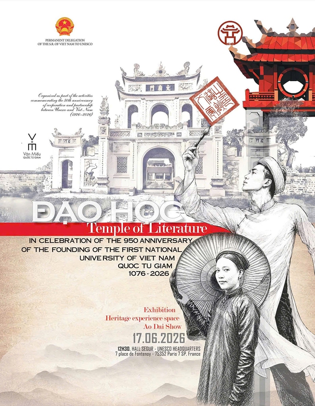 Quảng bá Quốc Tử Giám – Trường quốc học đầu tiên của Việt Nam tại Pháp- Ảnh 1. Quảng bá Quốc Tử Giám – Trường quốc học đầu tiên của Việt Nam tại Pháp- Ảnh 1.