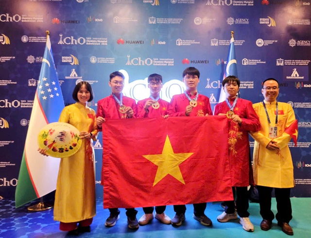 3 học sinh Hà Nội xuất sắc giành huy chương vàng Olympic hóa học quốc tế 2026- Ảnh 1. 3 học sinh Hà Nội xuất sắc giành huy chương vàng Olympic hóa học quốc tế 2026- Ảnh 1.