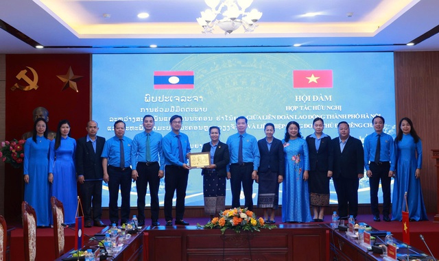Hội đàm hợp tác hữu nghị giữa LĐLĐ TP. Hà Nội và Công đoàn Thủ đô Viêng Chăn- Ảnh 1.