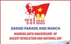 Schedule of grand parade and march marking 80th anniversary of August Revolution and National Day