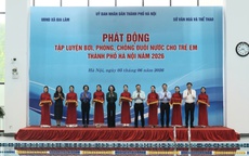 Hà Nội phát động tập luyện bơi, phòng, chống đuối nước cho trẻ em năm 2026