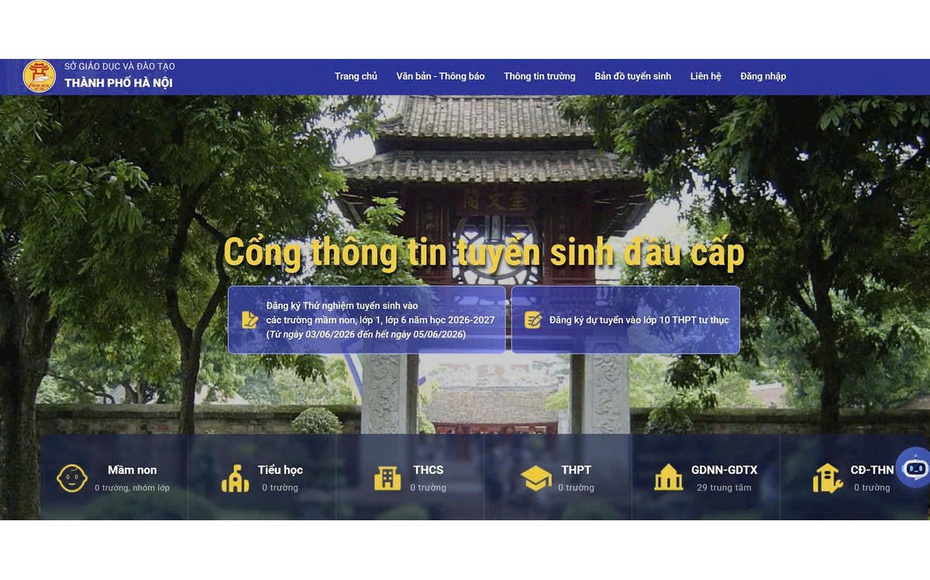Hà Nội thử nghiệm tuyển sinh đầu cấp trực tuyến ứng dụng bản đồ số GIS